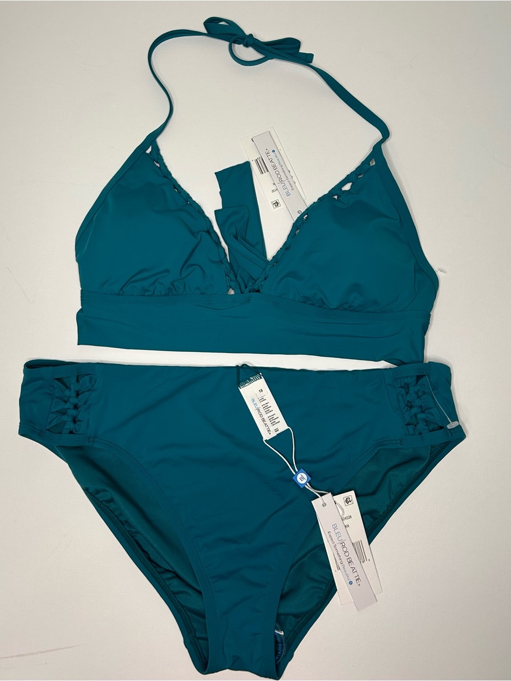 Bleu Rod Beattie Halter Bikini Set Ocean color 2 piece nwt size 10